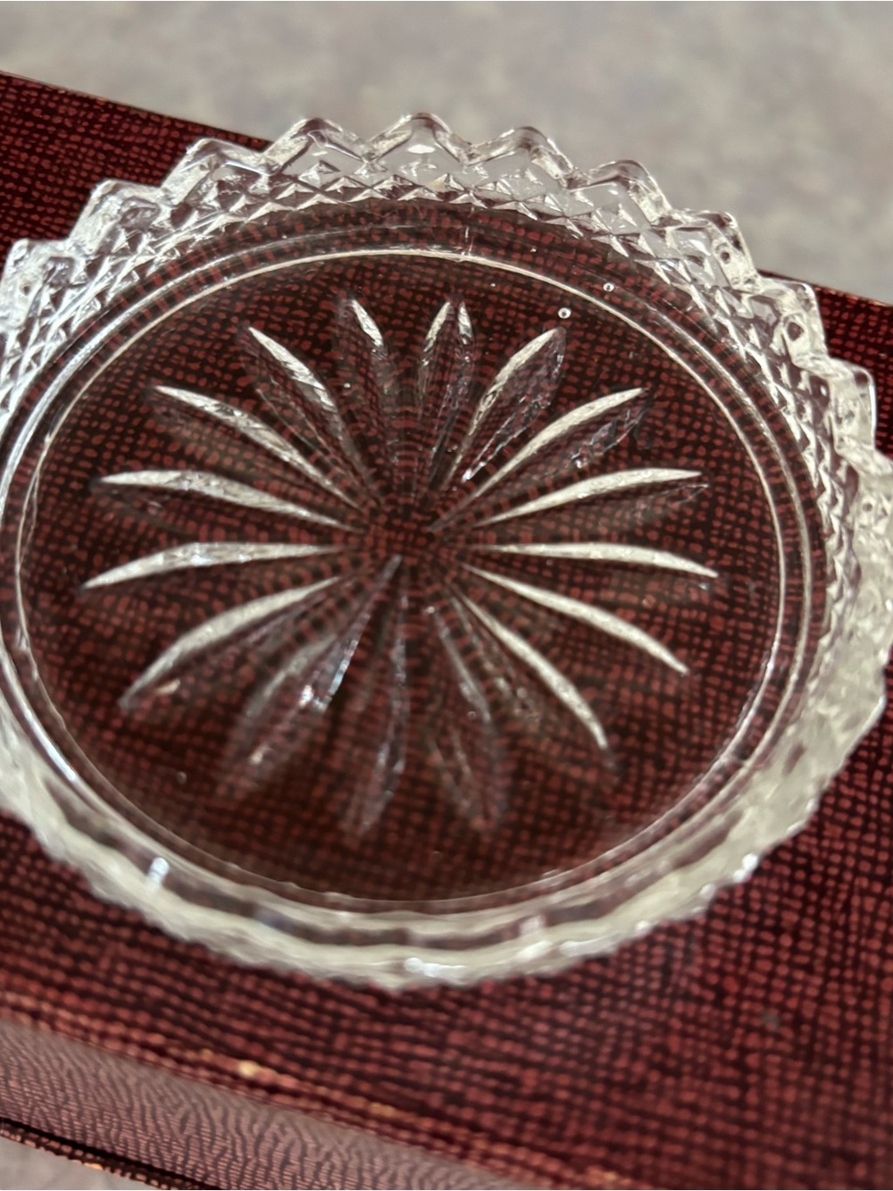 Vintage Round Crystal Coasters Box Set - 12 - Round Coasters - Trinket Dish - Picture 6 of 14